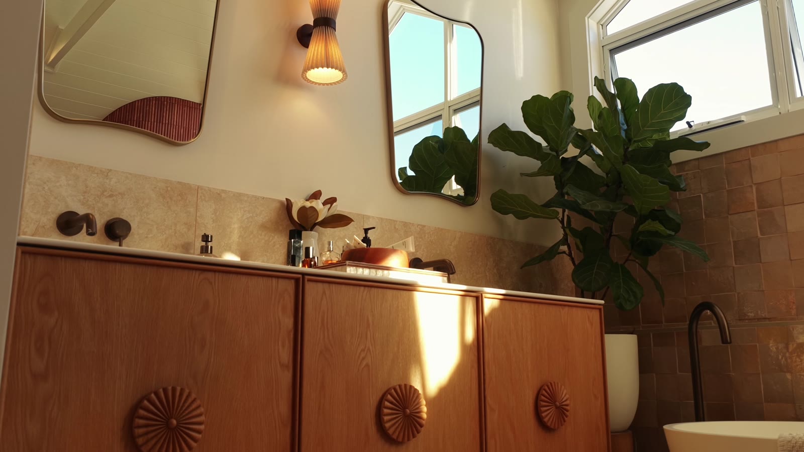 Warm sunlight across a thoughtfully styled home interior